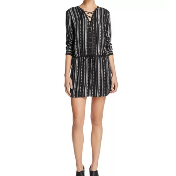 PAIGE JEANS DENIM MIRREN BLACK DRESS OUTFIT XS NWT $239 - Picture 1 of 3